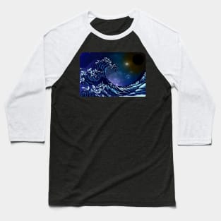 Under the Wave off Kanagawa Black Hole Baseball T-Shirt